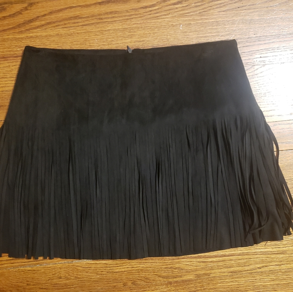 Black fringe skirt